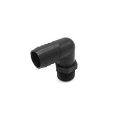 1/2" MPT x 3/4" HB Elbow - Hose Barb 90 Degree Poly